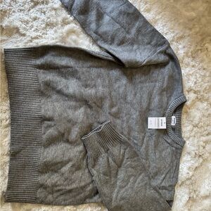 Cotton On Gray Crewneck Sweater with Ribbed Detailing
